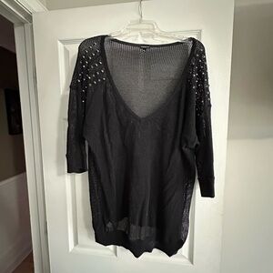 Torrid Black Mesh Knit Top